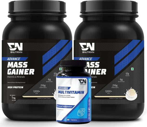 DNUTRIXN Advance Mass Gainer +Multivitamin Tablets 30N |Muscle Building Formula Weight Gainers/Mass Gainers