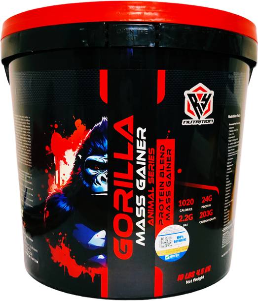RY Nutrition Gorilla Mass Gainer For Bulk Mass Gain Calories 1020 (Kesar kulfi 10Lbs) Weight Gainers/Mass Gainers