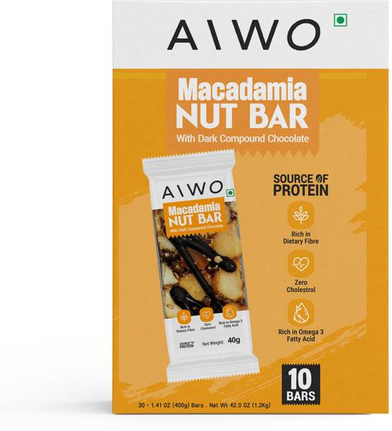 Aiwo Macadamia Nut Energy Bar – Premium Nut & Dark Chocolate Snack Protein Bars