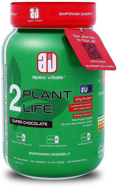 Apex Vitals 2 Plant Life|Protein Powder for Men&Women|Organic Pea&Brown Rice Isolate Plant-Based Protein