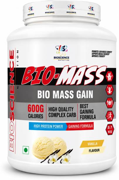 Bioscience Nutrition Bio Maas Weight Gainer Vanilla Flavour 3KG | High Protein Mass Gainer Powder Weight Gainers/Mass Gainers
