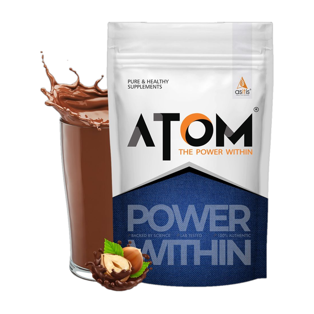 AS-IT-IS Nutrition ATOM 100% Pure Carb 1kg | For Faster Weight Gains | Hazelnut Flavor Weight Gainers/Mass Gainers