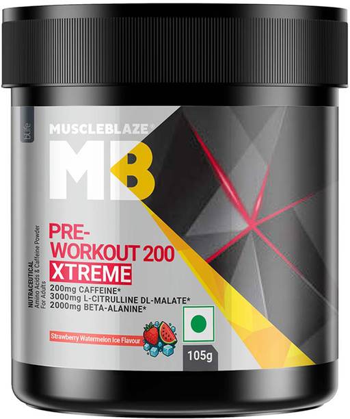 MUSCLEBLAZE 200 Xtreme, 200mg Caffeine, 2000mg Beta Alanine, 3000mg Citrulline Pre Workout