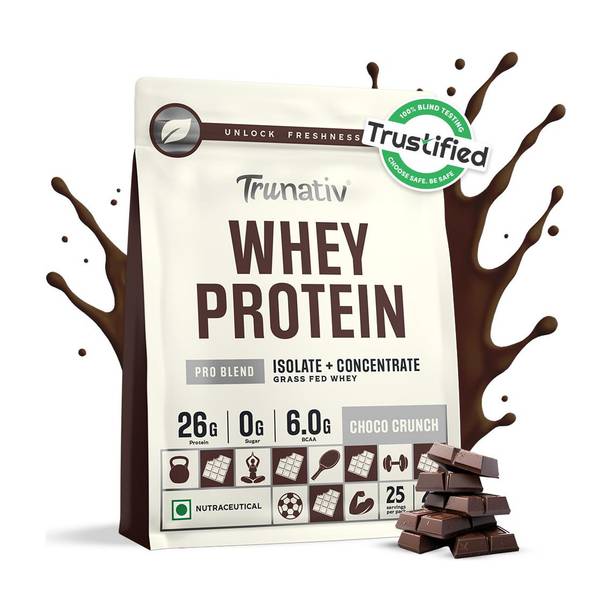 TruNativ Concentrate & Isolate Pro Blend, 26g Protein, No Sugar, Pre Workout Whey Protein