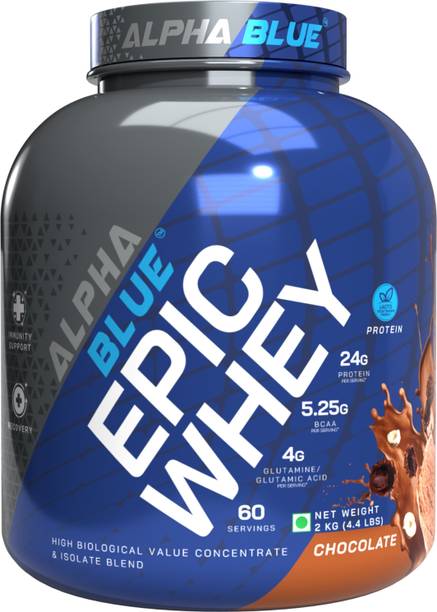 ALPHABLUE Epic Whey Protein | High Biological Value Concentrate & Isolate Blend Whey Protein