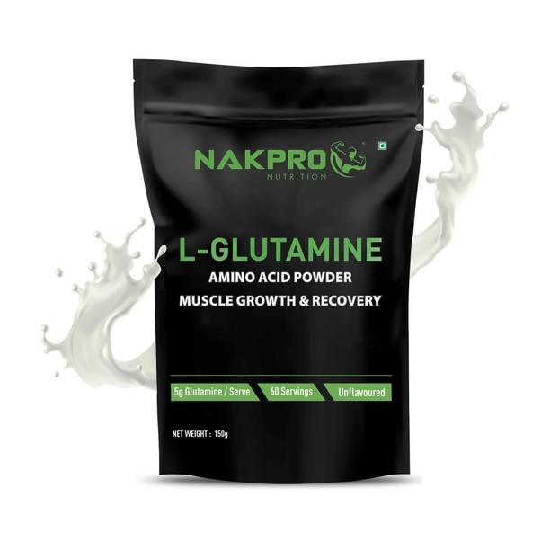 Nakpro Micronized L-Glutamine Powder For Muscle Growth and Recovery Glutamine