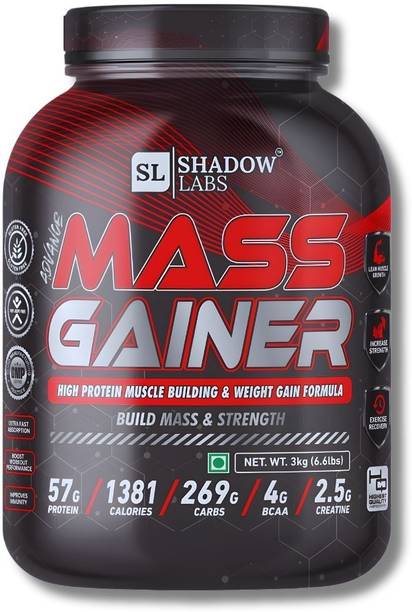 Shadow Labs Mass Gainer Powder | High Protein & Carbs Blend | Muscle & Bulk Gain Formula Weight Gainers/Mass Gainers