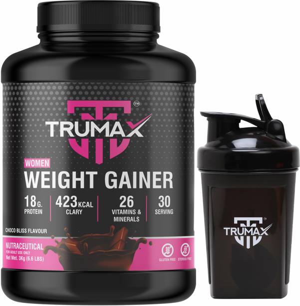TRUMAX Women Weight Gainer 3.0kg with Shaker, Concentrate Protein Vitamins & Minerals Weight Gainers/Mass Gainers