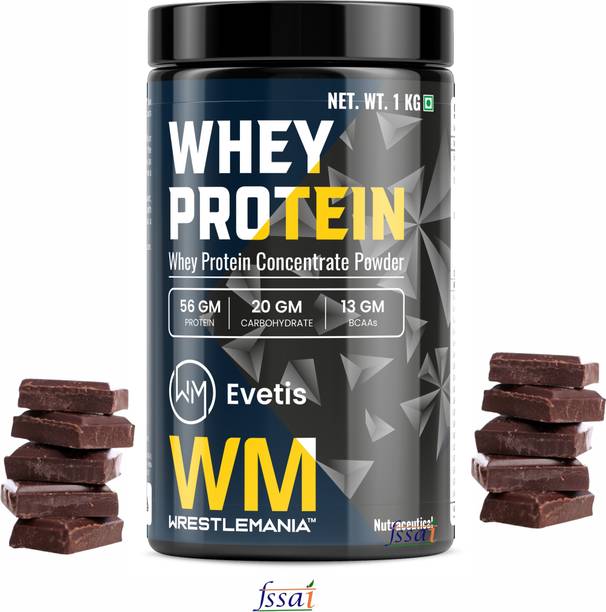 EVETIS Whey Protein Concentrate 100% Chocolate 1kg Whey Protein Whey Protein