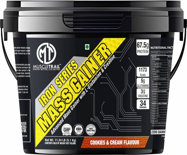 Muscle Trail Iron Series | 586 Kcals | 33.75g Protein | 98.25g Carbs Weight Gainers/Mass Gainers