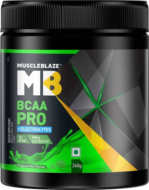 MUSCLEBLAZE BCAA Pro + Electrolytes Powder, Powerful Intra Workout| 5g BCAA