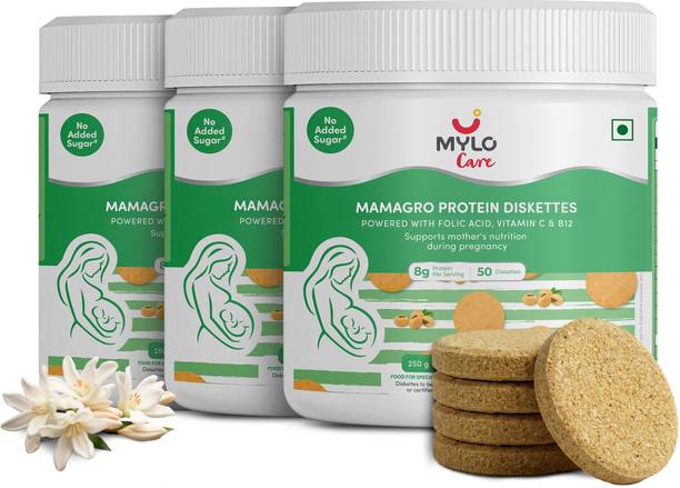 Mylo MamaGro Pregnancy Diskettes - No Added Sugar, Easy to Digest , Protein Cookie