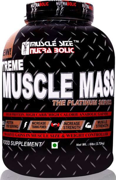 MUSCLE SIZE Xtreme Muscle Mass Gainer High Protein Powder 6lbs Weight Gainers/Mass Gainers