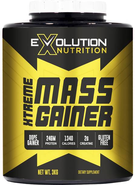 Evolution Nutrition Xtreme Mass Gainer With High Calories 1340 (6.6Lbs Strawberry) Weight Gainers/Mass Gainers