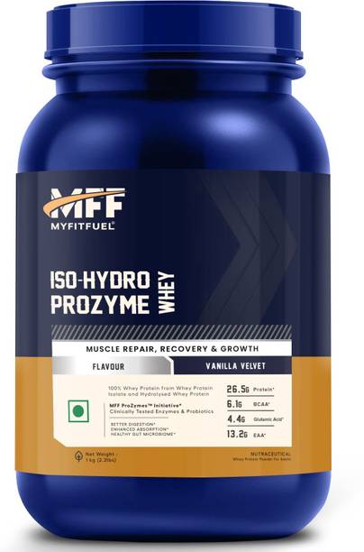 MyFitFuel ISO-HYDRO ProZymes Hydrolyzed Whey Protein & Isolate. 26.5g Protein 1KgVanilla Whey Protein