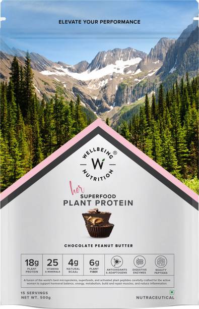 Wellbeing Nutrition Vegan Plant Protein Powder for Women | Pea Protein & Brown Rice Protein Isolate Plant-Based Protein