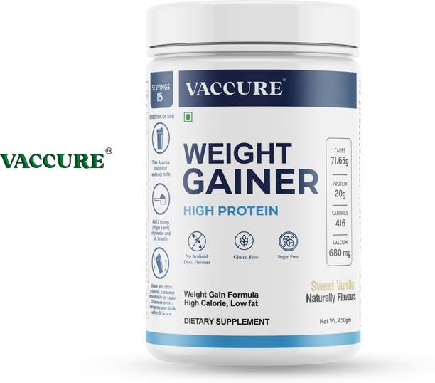 VACCURE Weight Gainer | High Protein, Sweet Vanilla Flavour Protein Blends