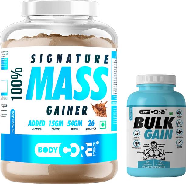 Body Core Science Signature Mass Gainer-2 Kg With BCS Bulk Gain 100 Capsules Weight Gainers/Mass Gainers
