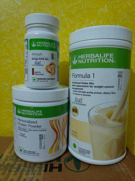 HERBALIFE FORMULA 1 WEIGHT LOSS COMBO VANILLA SHAKE AFRESH ELAICHI PARTEIN POWDER 200GM Protein Shake