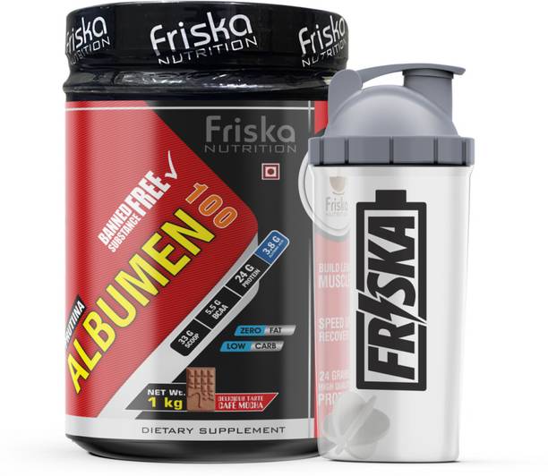 PRUTINA ALBUMEN 100 Friska Prutiina Albumen Egg Protien Flavour Cafe Mocha -1kg Whey Protein