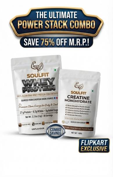 Soil&Soul Clean Raw Whey Protein with Micronized Creatine Monohydrate combo pack Whey Protein