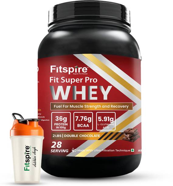 Fitspire Fit Super Pro Whey Protein with Shaker | 36g Protein per 100g Serving