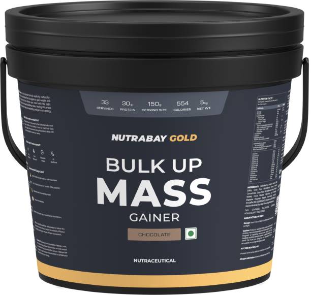 Nutrabay Gold Bulk Mass Gainer, 30g Protein, 554 Calories, Carbs to Protein Blend (3:1) Weight Gainers/Mass Gainers