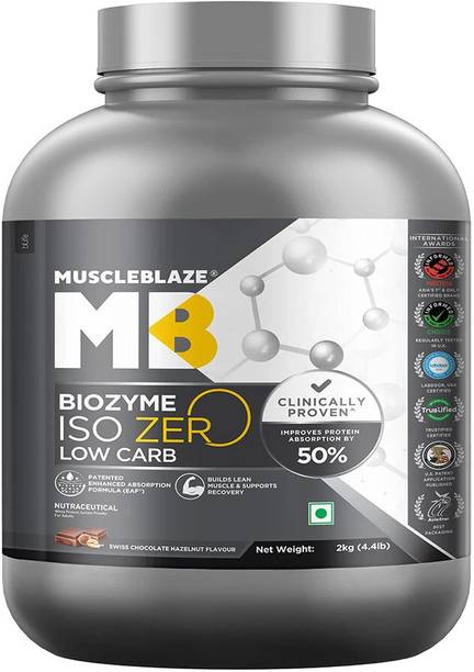 MUSCLEBLAZE Biozyme Iso-Zero, Low Carb Isolate, 26.4g Per Scoop Whey Protein