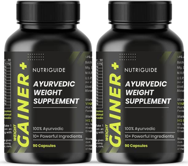 Nutri Guide New and Improved Formula Weight Gainer+ Muscle Mass Gainer I 100% Ayurvedic Weight Gainers/Mass Gainers