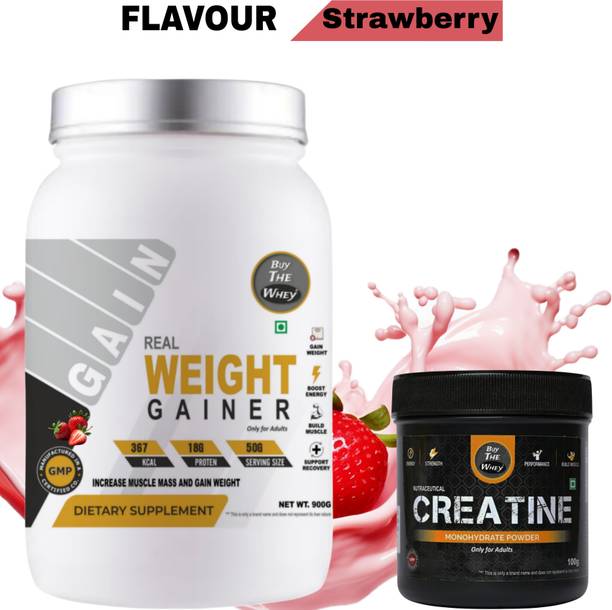 BUY THE WHEY Real Weight Gainer | Lab Tested | 100% Genuine | For Adults with creatine - Weight Gainers/Mass Gainers