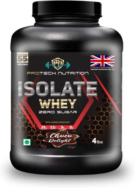 Protech Nutrition 4lbs Isolate Whey Protein Certified & 100%Authentic Supplement Powder Sugar Free Whey Protein