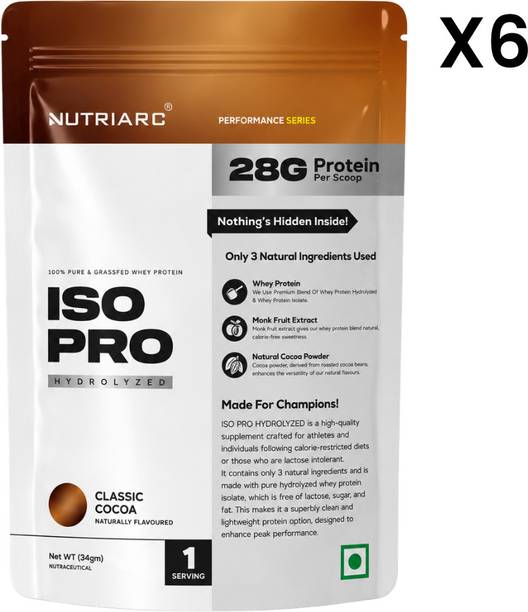 NUTRIARC Iso Pro Protein - Chemical-Free Isolate pack of 6 Whey Protein