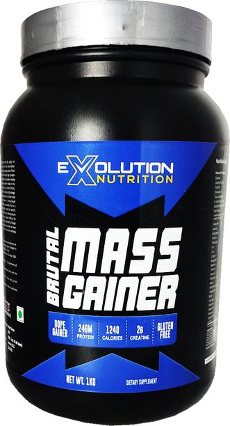 Evolution Nutrition Brutal Mass Gainer With High Calories 1240 (2.2Lbs Kesar Kulfi) Weight Gainers/Mass Gainers