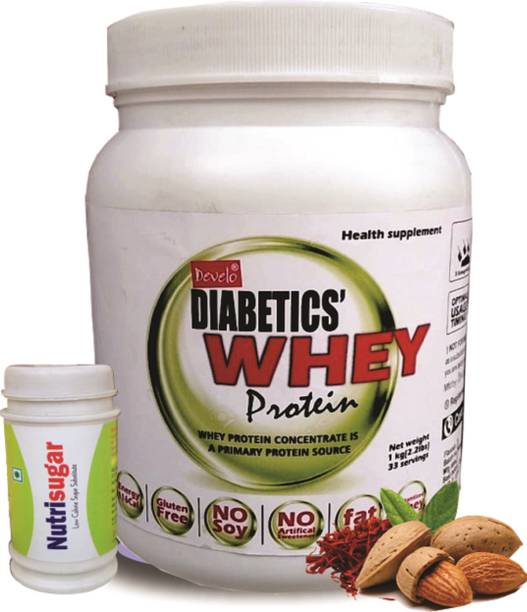 DEVELO Diabetic Whey Protein Powder for Diabetes Care + Low Calorie Sweetener Whey Protein