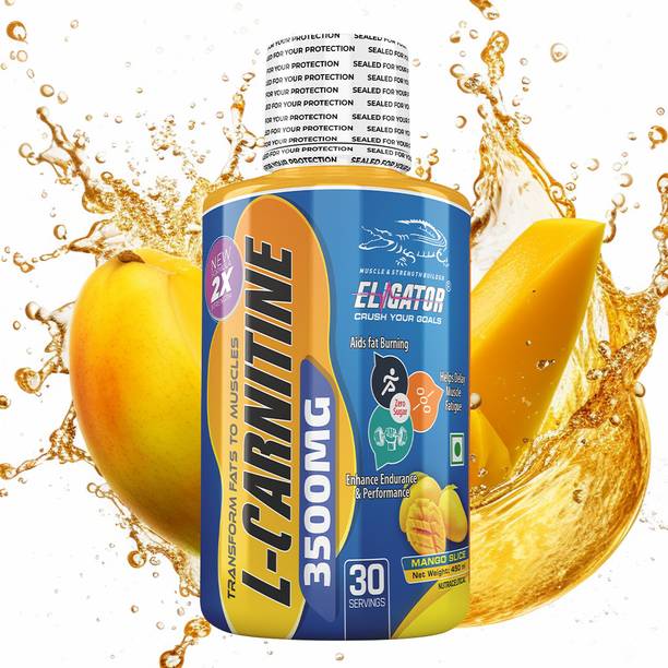 Eligator L-Carnitine Liquid 3500MG Pre-workout | Converts Fat to Muscles (Mango) BCAA