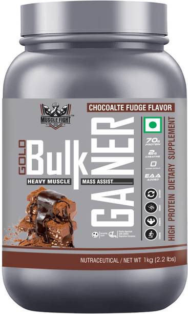 MUSCLEFIGHT Gold Bulk Gainer High Protein Muscle Mass & Weight Gainer Weight Gainers/Mass Gainers