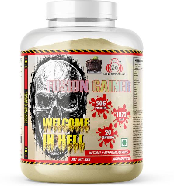 26INCHES NUTRITIONS INC Fusion Gainer- 3 Kg (Chocolate Fudge) Weight Gainers/Mass Gainers