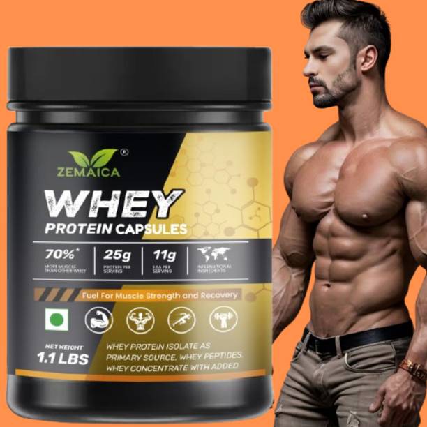 ZEMAICA Whey Protein Capsules Pure Amino Acid Support...