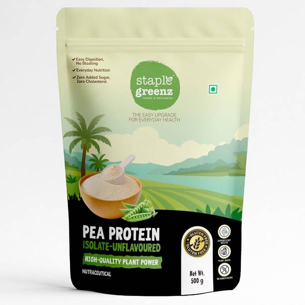staplegreenz Isolate Pea Protein Unflavoured | Gluten-Free & Easy to Digest | No Added Colors Plant-Based Protein