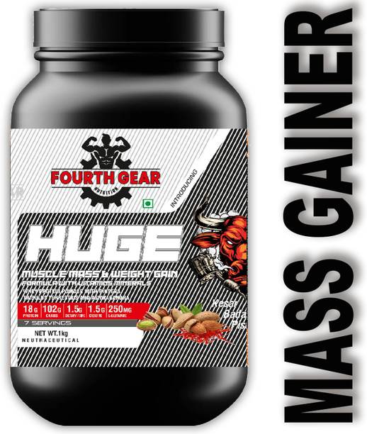 VOGUE WELLNESS Huge High Protein Muscle Mass Gainer Supplement for Men with Digestive Enzymes Weight Gainers/Mass Gainers