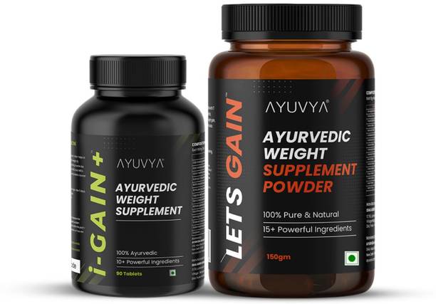 Ayuvya i-Gain+ & Lets Gain Weight Gain Combo | Supports Appetite & Healthy Muscle Mass Weight Gainers/Mass Gainers