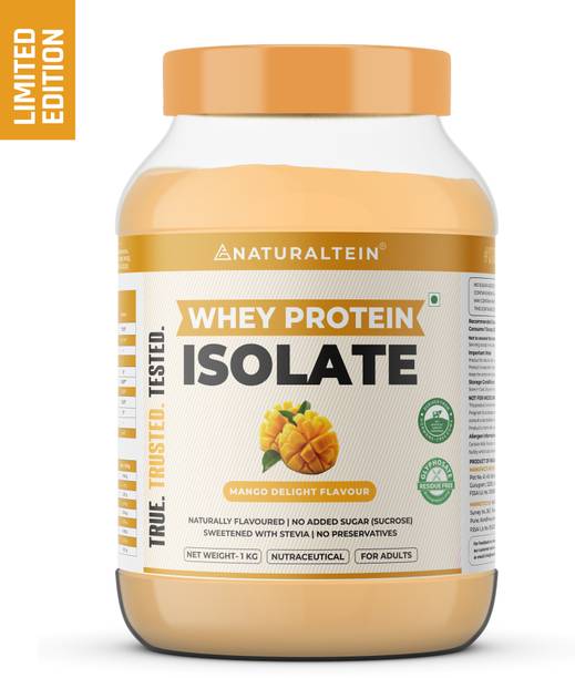 NATURALTEIN Whey Isolate Mango Delight | 30g Protein | Natural & Clean Whey Protein