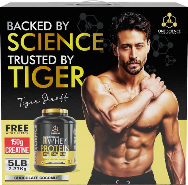 One Science Nutrition 100% Premium Whey Protein Powder Workout Combo Pack 5LBS + Free 150g Creatine Whey Protein