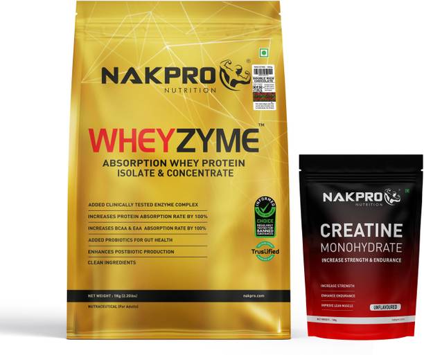 Nakpro Wheyzyme Isolate & Concentrate 1 Kg, Informed Choice, Whey Protein