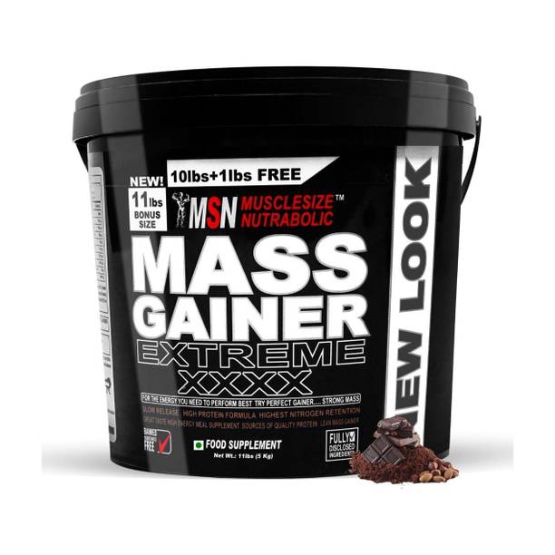 MUSCLE SIZE Extreme mass gainer Blend High Protein Powder 11lbs Weight Gainers/Mass Gainers