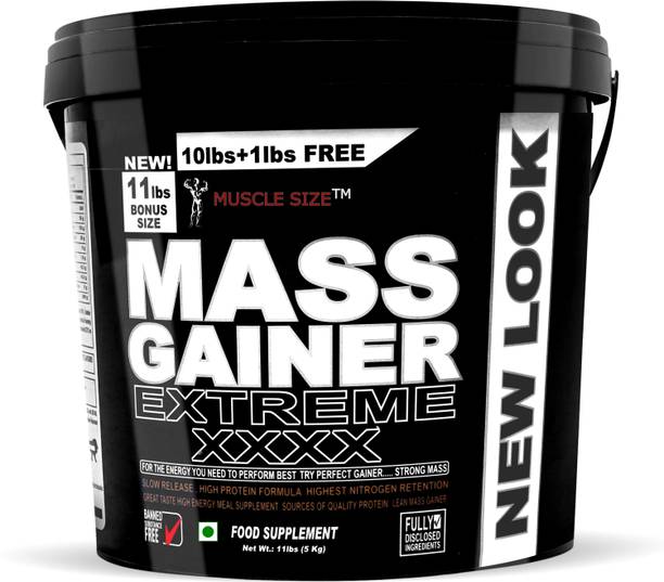 MUSCLE SIZE Extreme mass gainer Blend High Protein Powder 11lbs Weight Gainers/Mass Gainers