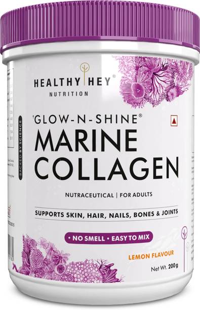 HealthyHey Nutrition Glow-n-Shine Marine Collagen Powder Hydrolyzed |Type 1 Collagen Whey Protein