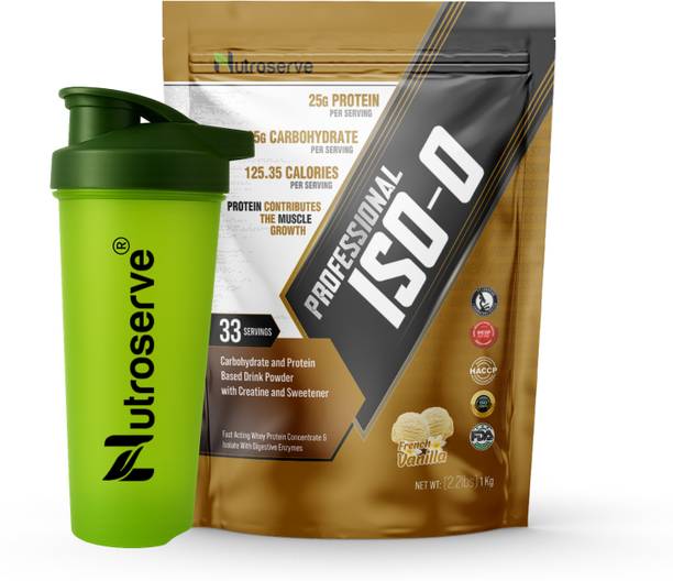 nutroserve Professional ISO-0 Whey Protein Isolate Powder with Creatine & Digestive Enzymes Whey Protein