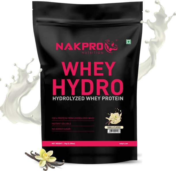 Nakpro HYDRO Whey Protein Hydrolyzed Supplement Powder - 1 kg Vanilla Whey Protein