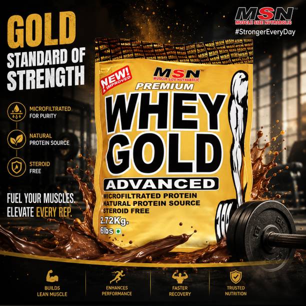 MUSCLE SIZE MSN Whey Gold Advanced High Protein Formula 2.72kg Fitness Supplement Weight Gainers/Mass Gainers